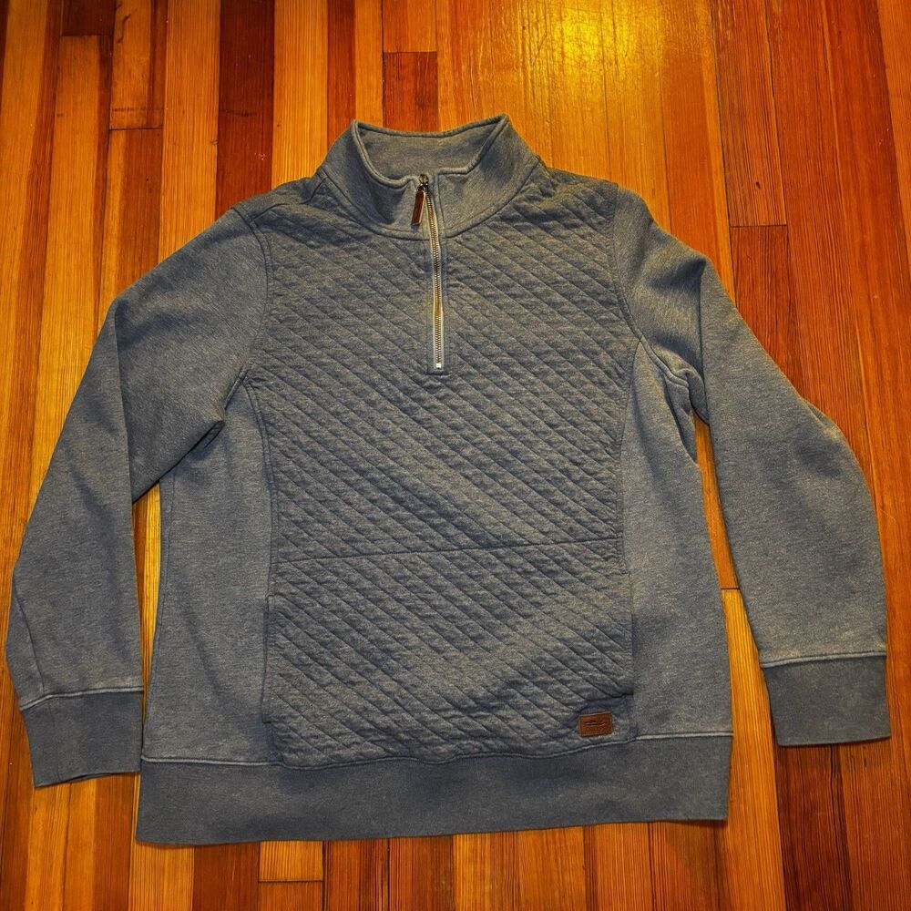 LL Bean quilted sweatshirt quarter zip womens XLarge Blue